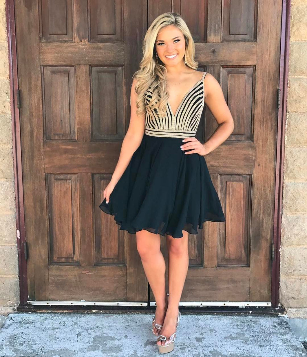 black sparkly dress short