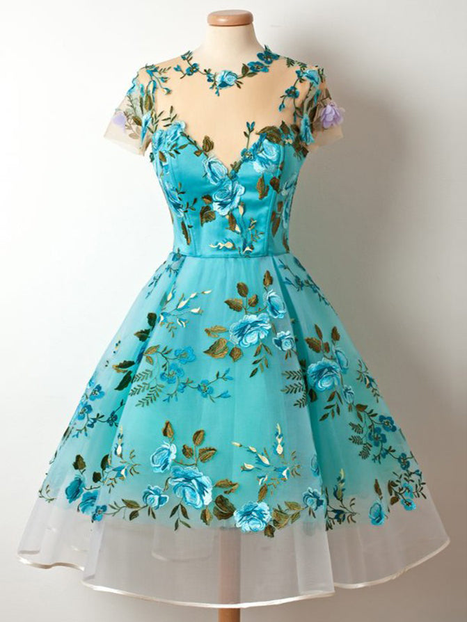 short floral prom dresses