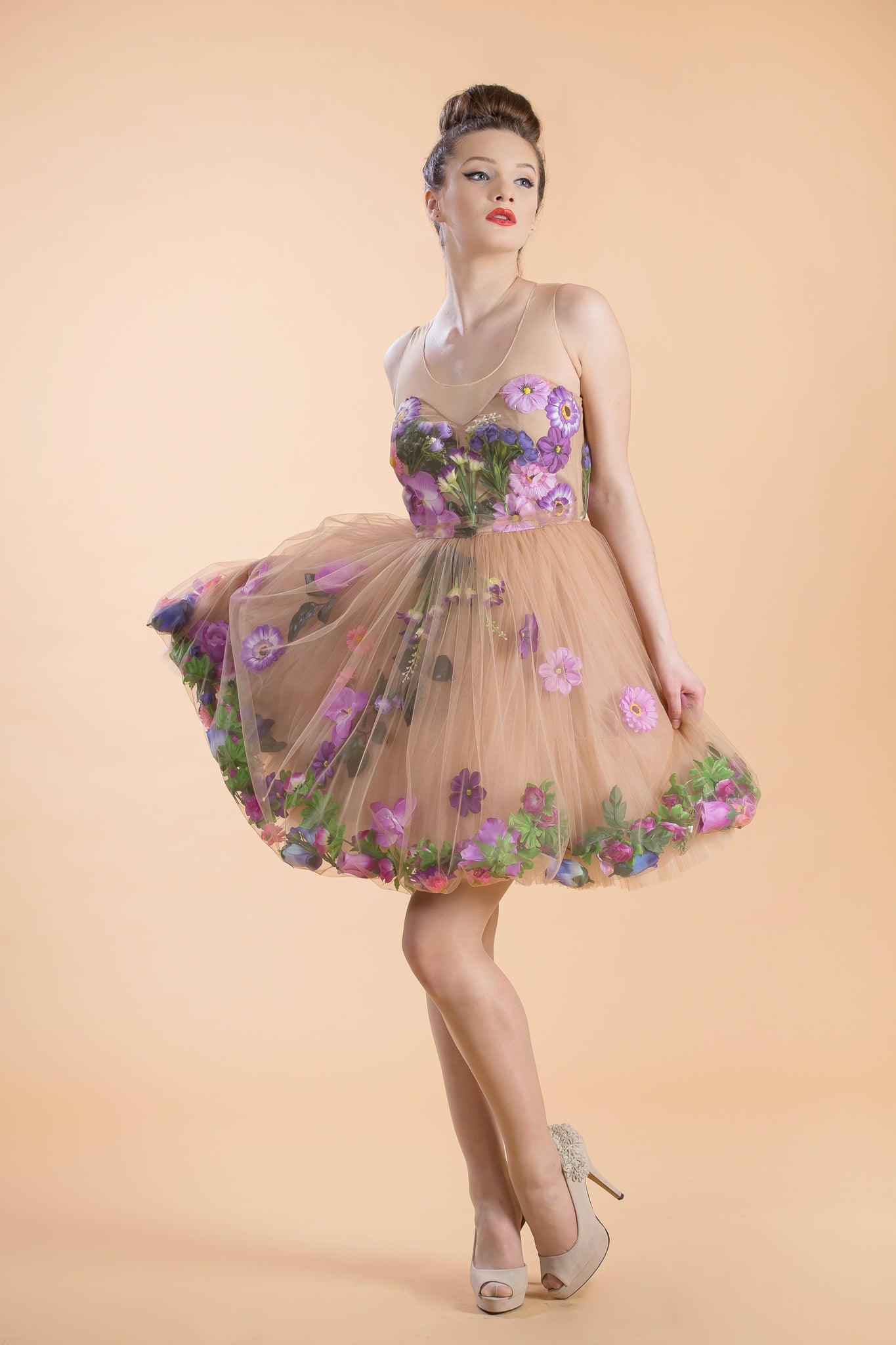 Beautiful Homecoming Dresses A Line Floral Romantic Short Prom Dress Cute Party Dress Jk902