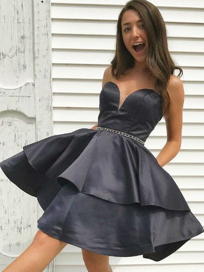 Little Black Dress Homecoming Dresses Aline Sweetheart Short Prom Dress ...