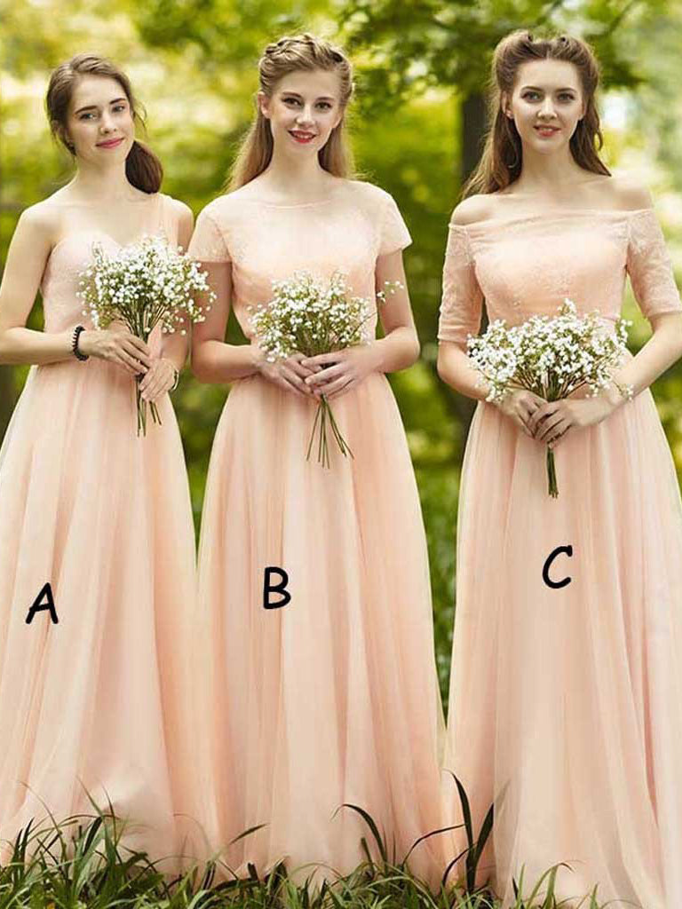 Cheap Beautiful Bridesmaid Dresses Off The Shoulder Long Chiffon Bride Anna Promdress 8554