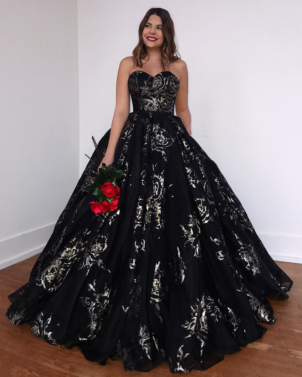 Ball Gown Sweetheart Black Lace Long Prom Dressjkd2010 Anna Promdress 