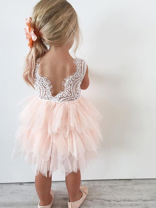 white lace and tulle dress