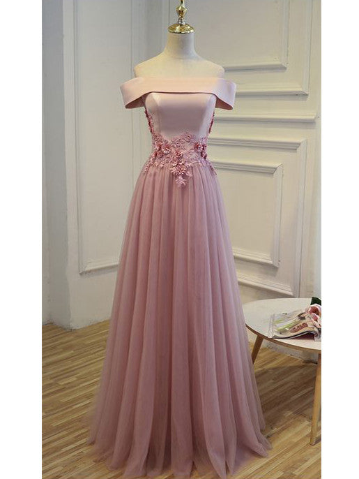 Prom Dresses Lace-up Off-the-shoulder Tulle Prom Dress/Evening Dress ...
