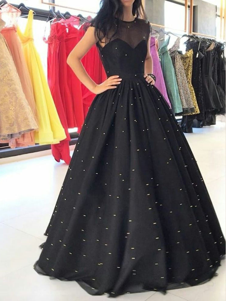 long sparkly black dress