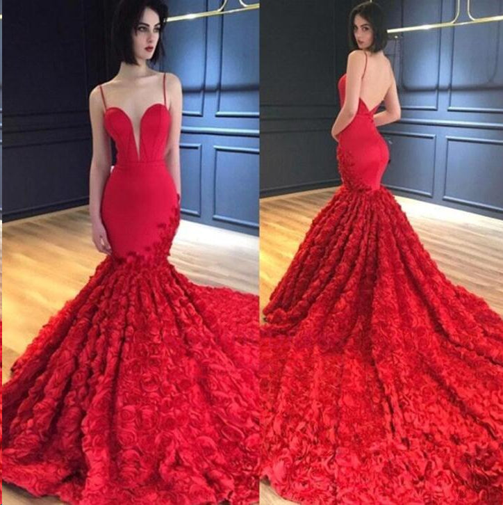 red trumpet gown