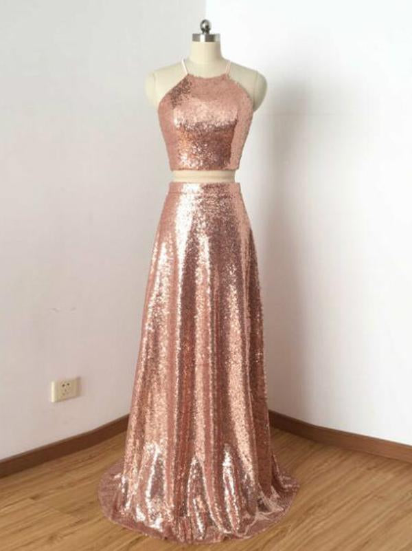 a line rose gold dress