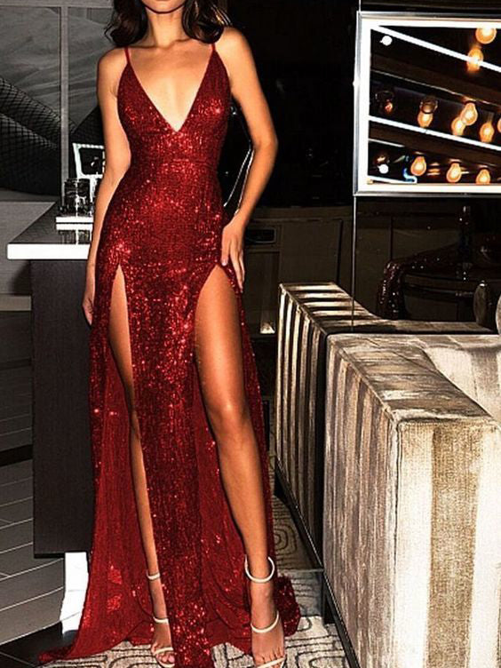 burgundy sparkly dress