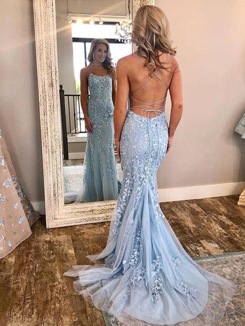 open back prom dress mermaid