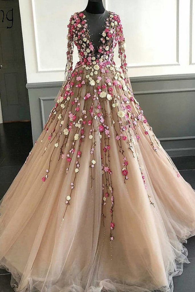 beautiful long sleeve gowns