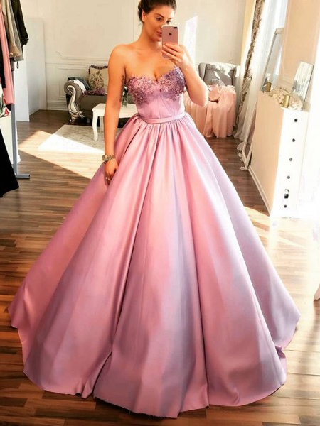 Ball Gown Prom Dresses Sweetheart Lilac Long Prom Dress Fashion Evenin ...