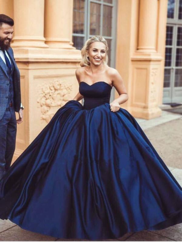 dark navy prom dress