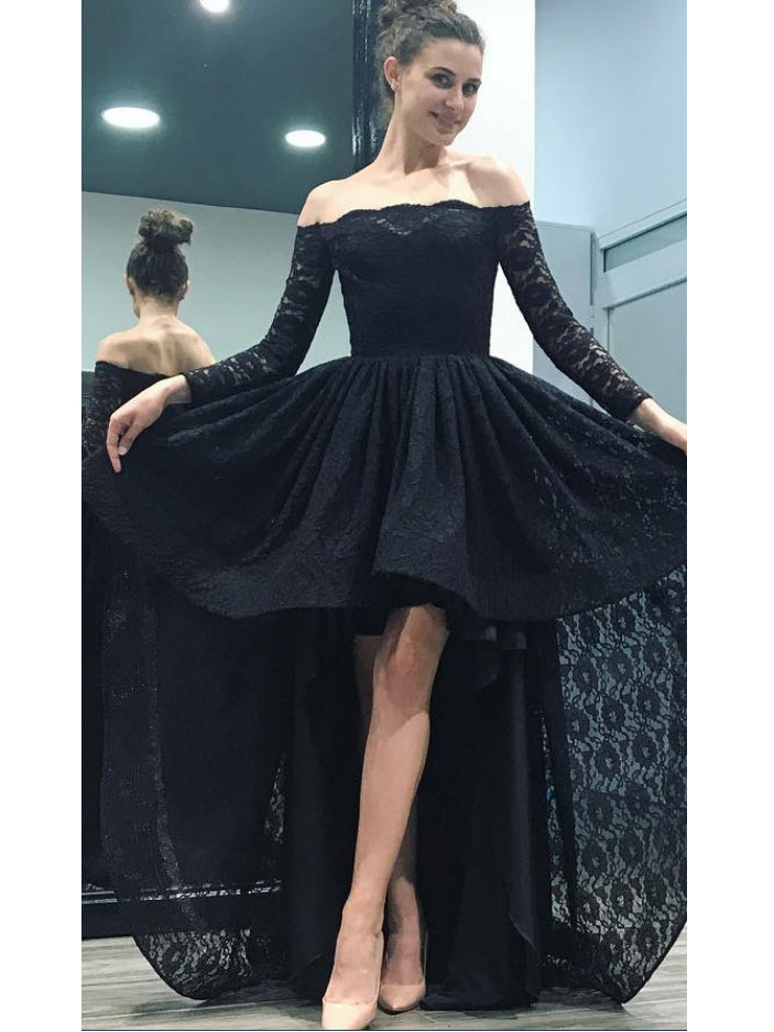 Sexy High Low Prom Dresses Off The Shoulder Asymmetrical Long Prom Dre Anna Promdress 