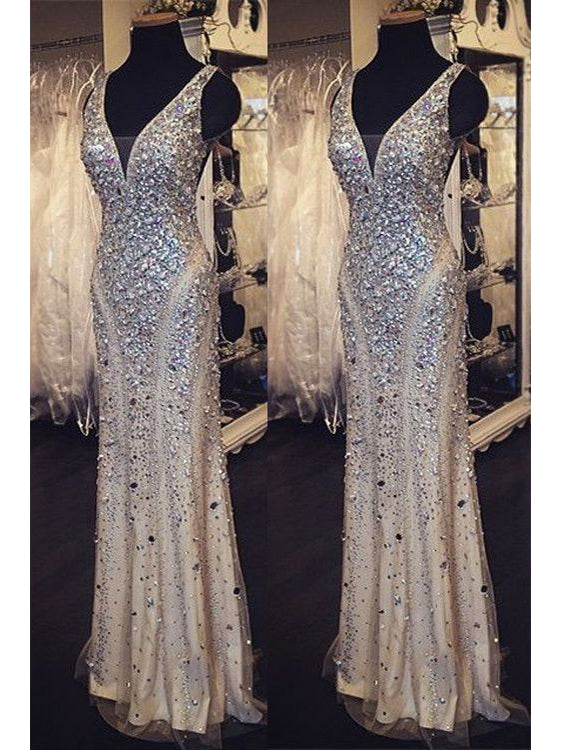 rhinestone prom dress