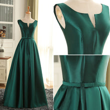 Cheap Prom Dresses Sexy Scoop Dark Green Satin Long Prom Dress/Evening ...