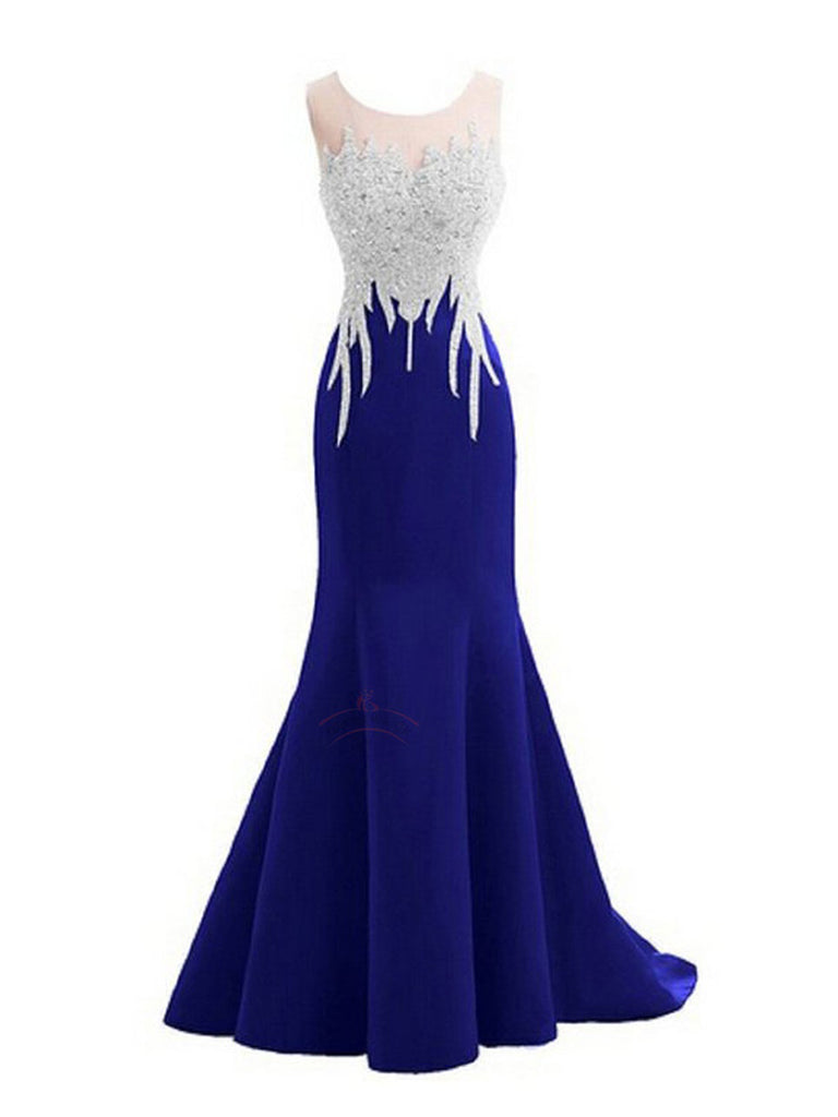 Sexy Prom Dresses Scoop Royal Blue Short Train Long Prom Dressevening Anna Promdress 7450
