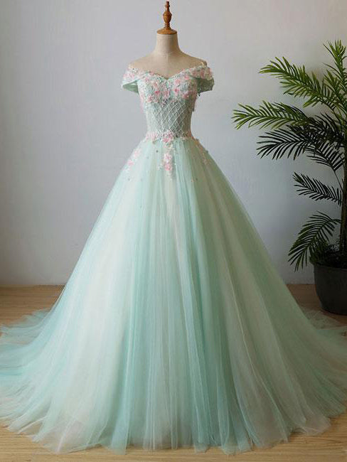 sage green ball gown