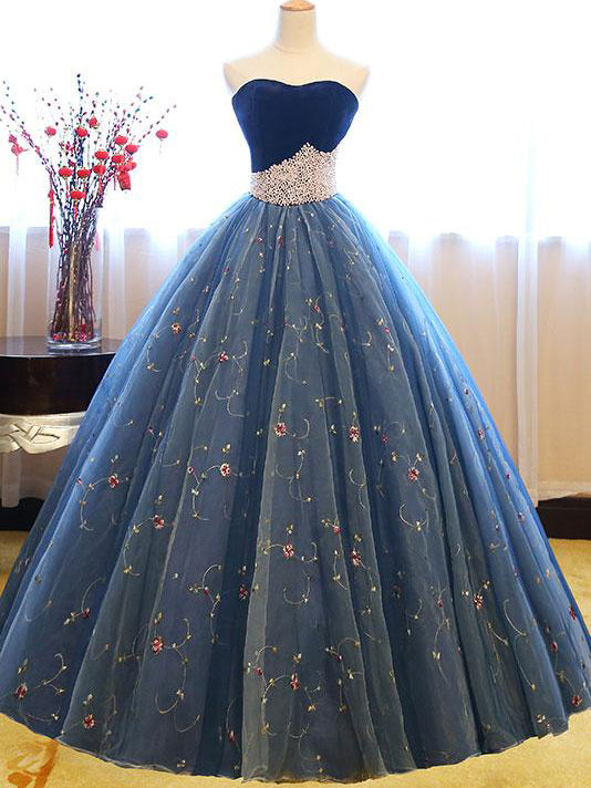 Ball Gown Prom Dresses Sweetheart Floor Length Beading Prom Dress Sexy Anna Promdress 6492