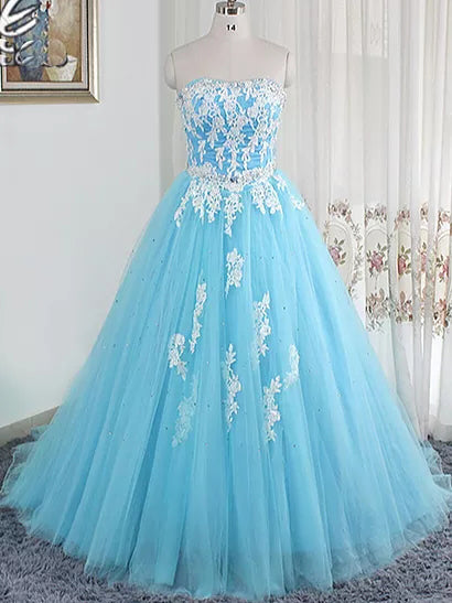 sky blue gown