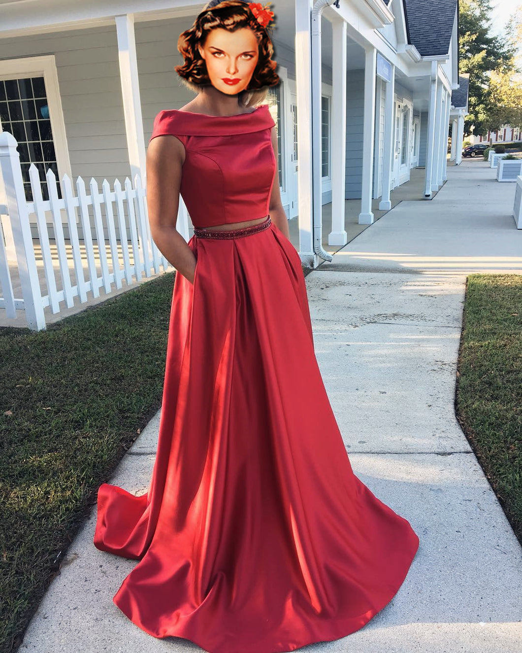 Two Piece Prom Dresses A Line Off The Shoulder Sexy Prom Dress Long Ev Anna Promdress 