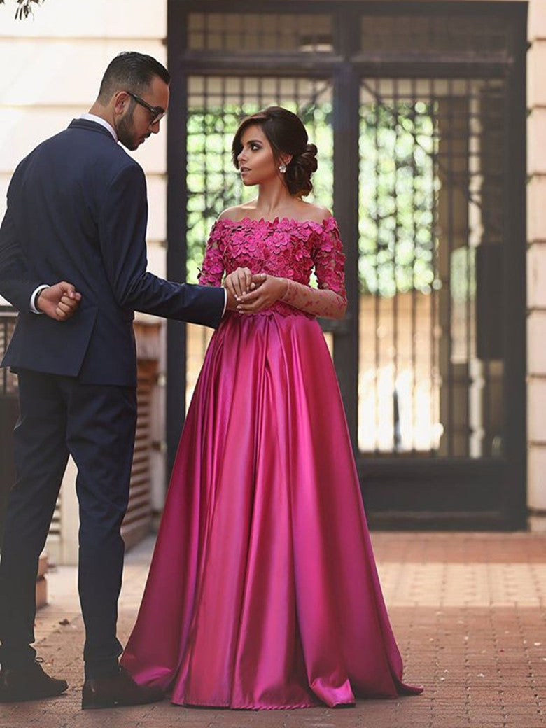 fuchsia long dress