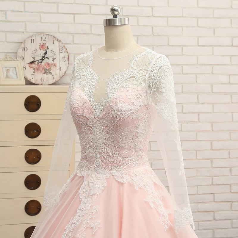 Chic Wedding Dresses Ball Gown Sweep/Brush Train Lace Bridal Gown JKS2 ...
