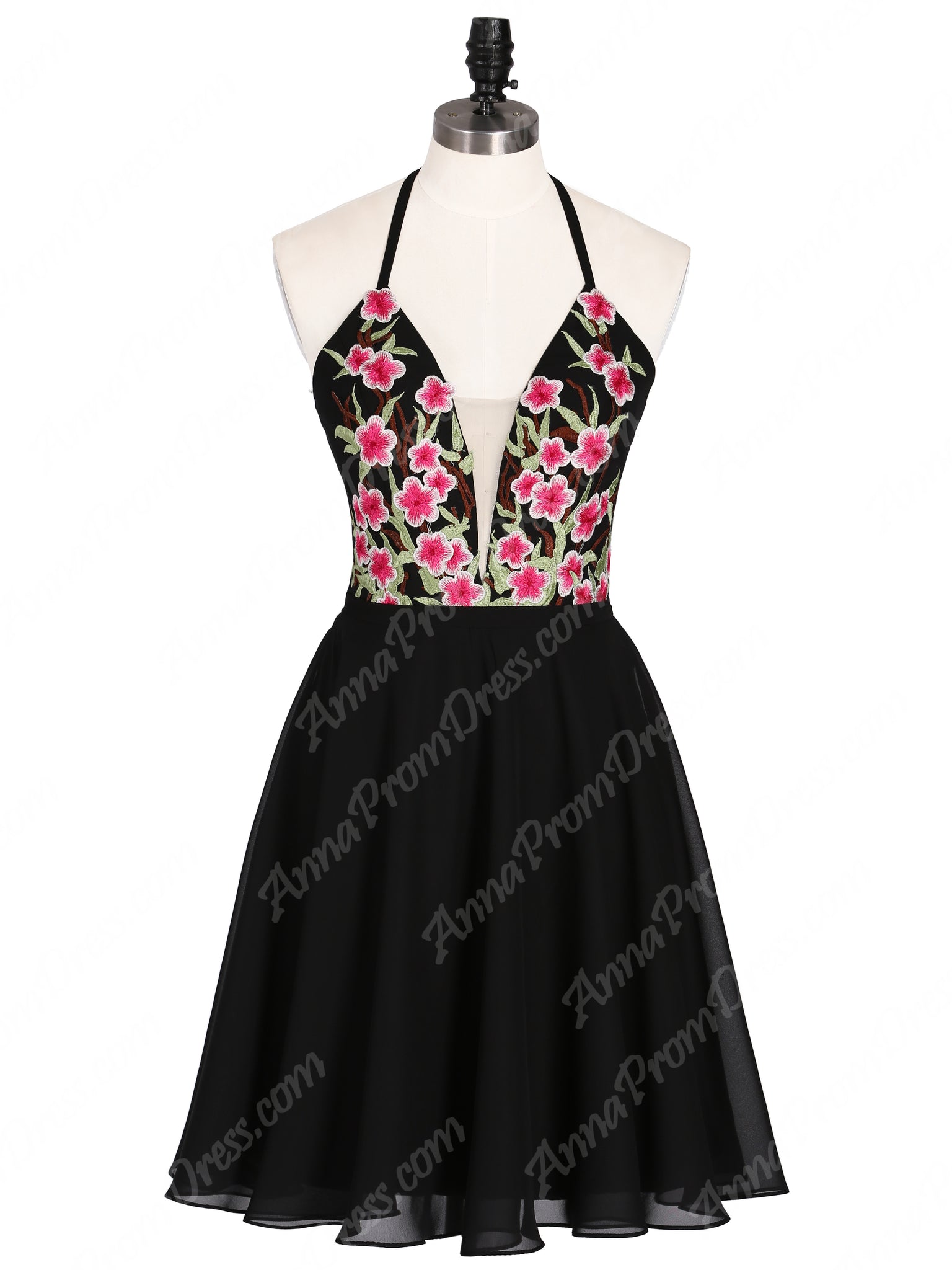 Little Black Dress Open Back Homecoming Dresses Embroidery A-line Short ...