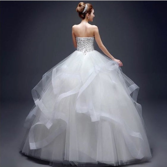 Ball Gown Wedding Dresses Strapless Floor-length Royal Blue Bridal Gow ...