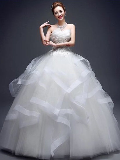  Ball  Gown  Wedding  Dresses  Strapless Floor length Royal  