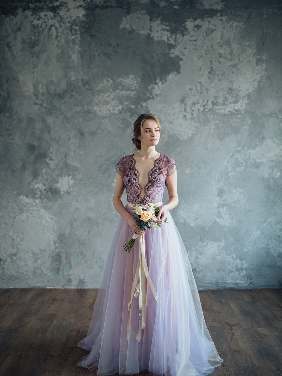 Лавандовое платье на свадьбу