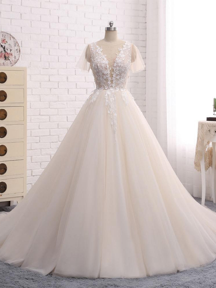 big lace wedding dress