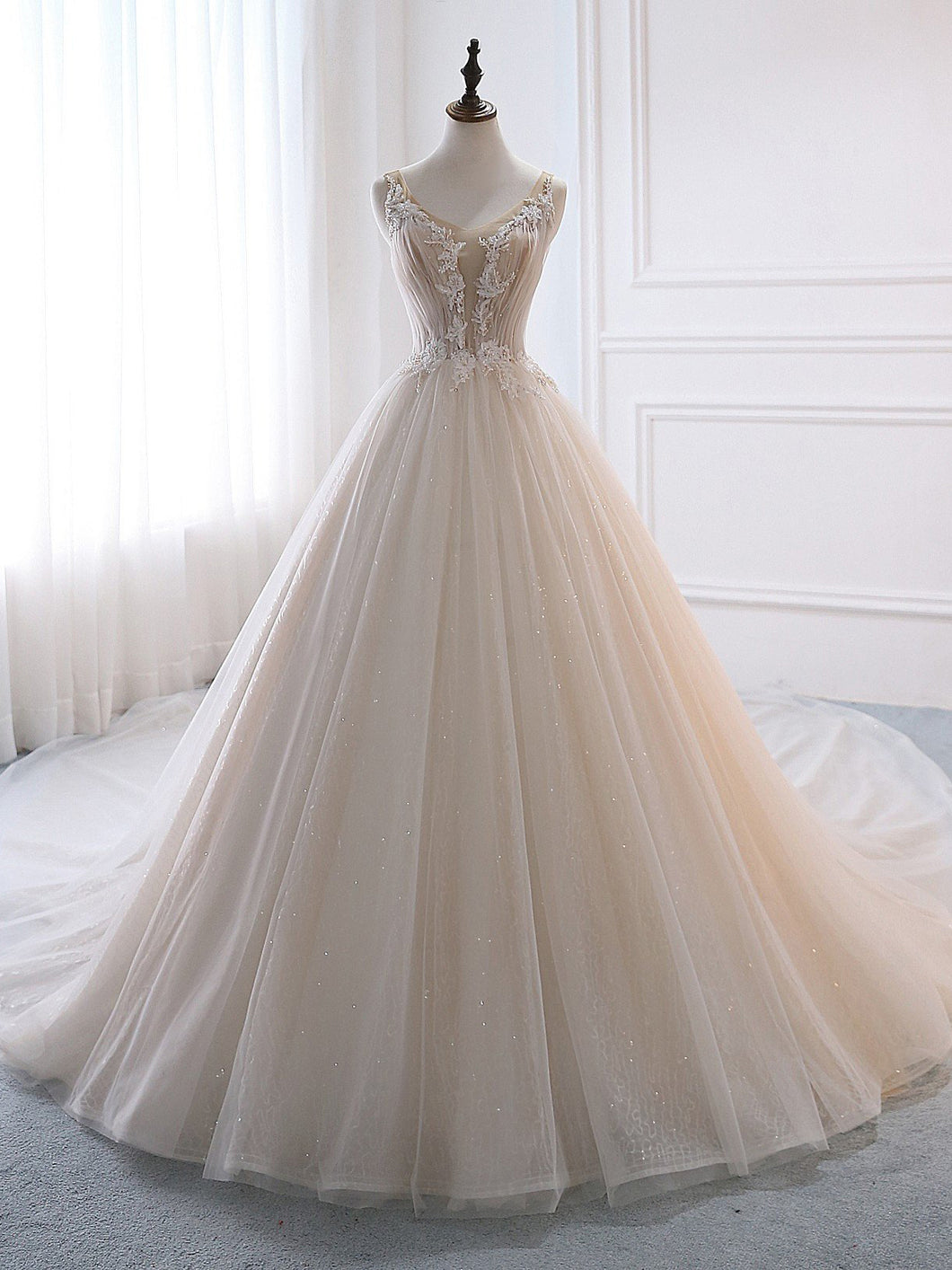 lace sparkle wedding dress