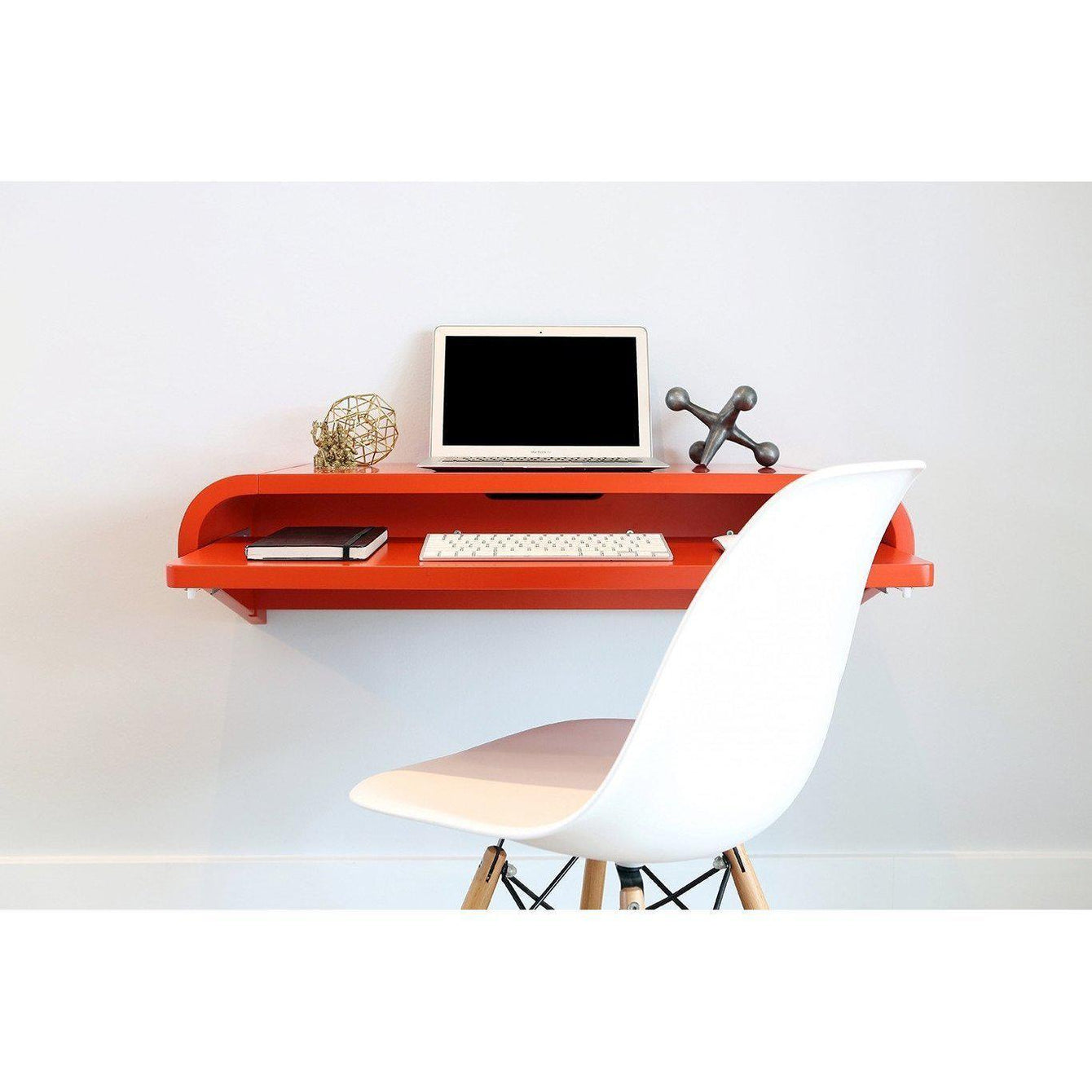 Orange Red Minimal Floating Wall Desk In 36 Or 51 Home