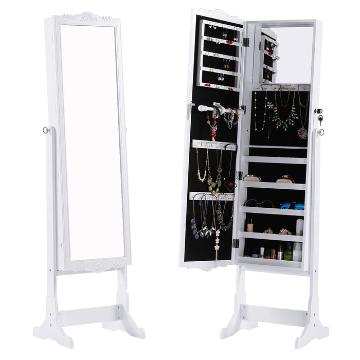 Free Standing Full Length Carved Mirrored Jewelry Cabinet 5