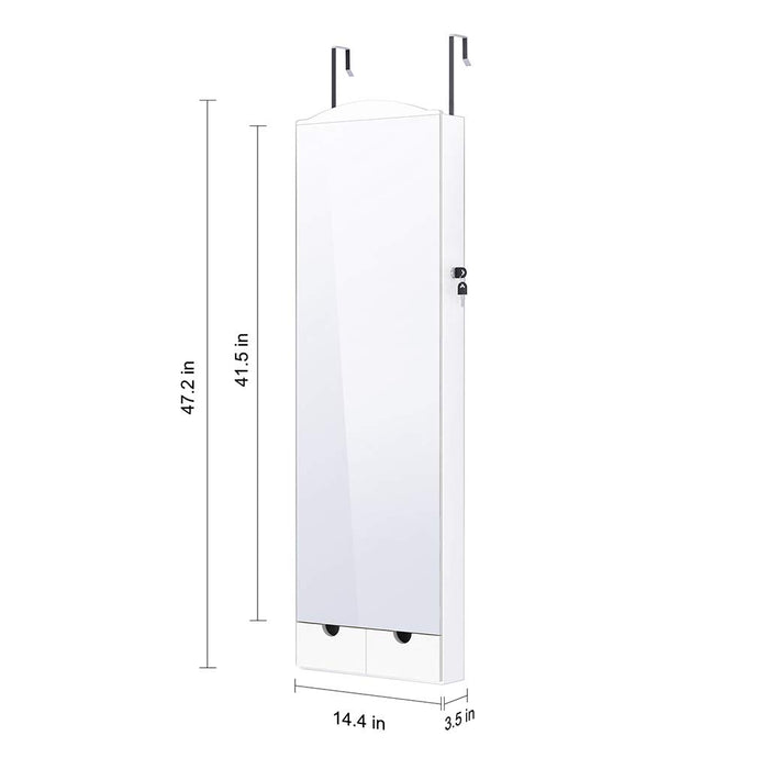 Langria 10 Leds Wall Door Mounted Jewelry Armoire With Full Length