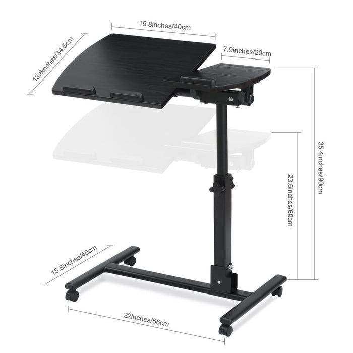 Langria Laptop Rolling Cart Table Height Adjustable Mobile Laptop Desk