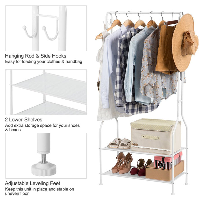 Home Garden Closet Organizers 2 Tier Entryway Garment Rack Clothes Hanger Shoe Bench Closet Organizer Metal Stbalia Ac Id