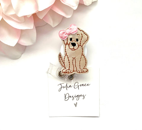 Cute Dog Badge Reel, Badge Reel Topper, Badge ID Holder, Retractable B – Julia  Grace Designs