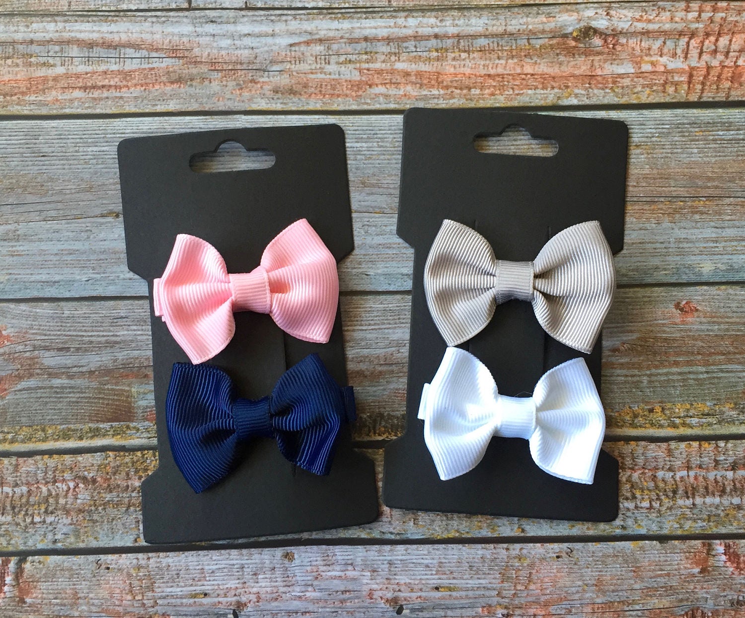 Set of 4 Baby Bow Hair Clips, Hair Bow Clips, Infant Hair Clips, Tuxed –  Julia Grace Designs