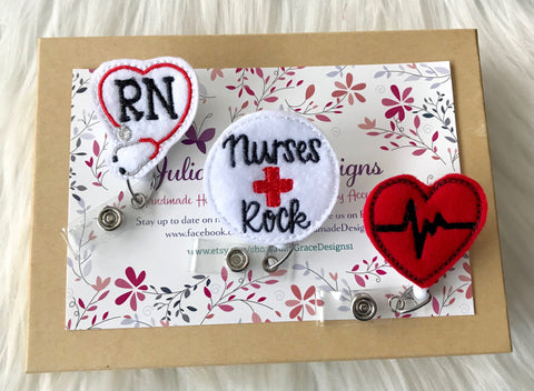 Badge Reels For Nurses Heart Uterus Retractable Id Lanyard Name