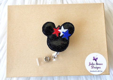 4th of July Badge Reel, Badge Reel Topper, Patriotic Badge, ID Holder, – Julia  Grace Designs