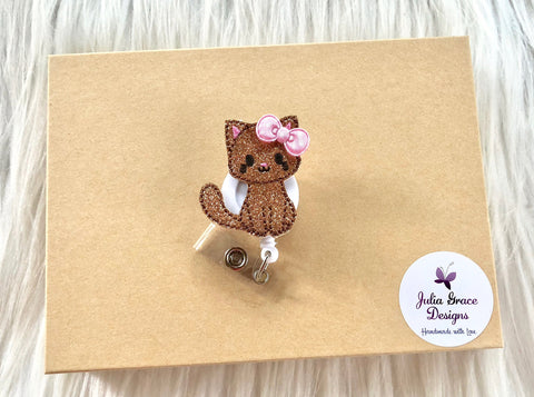 Caroline Cat Badge Reel OR Magnet, Retractable Badge, Badge Reel, Badg –  Julia Grace Designs