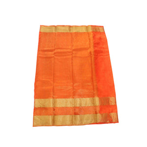 arars Women's kanchipuram kanjivaram pattu kanjivaram embosed plain silk saree with blouse (481, orange)