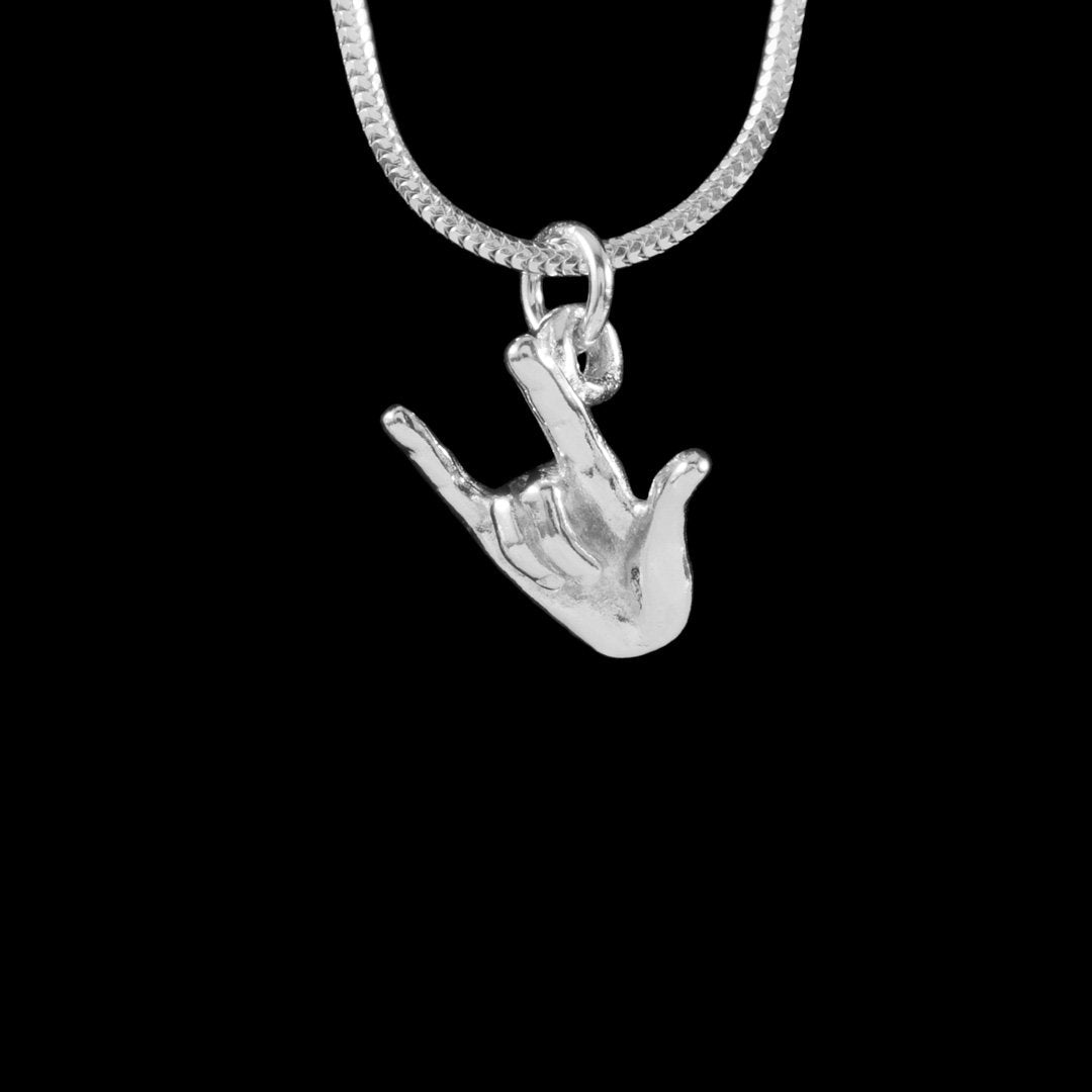 I Love You Sign Language Solid Sterling Silver Necklace By Ni Silver