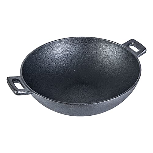 Forza Cast-Iron 27 cm Dosa Tawa Pan, Pre-Seasoned Cookware