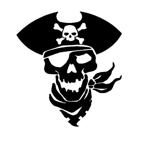 Pirate Skull vinyl decal sticker for Car/Truck Window tablet ship eye ...