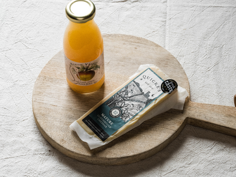 Heron Valley Apple juice and Quicke's Mature Cheddar Pairing