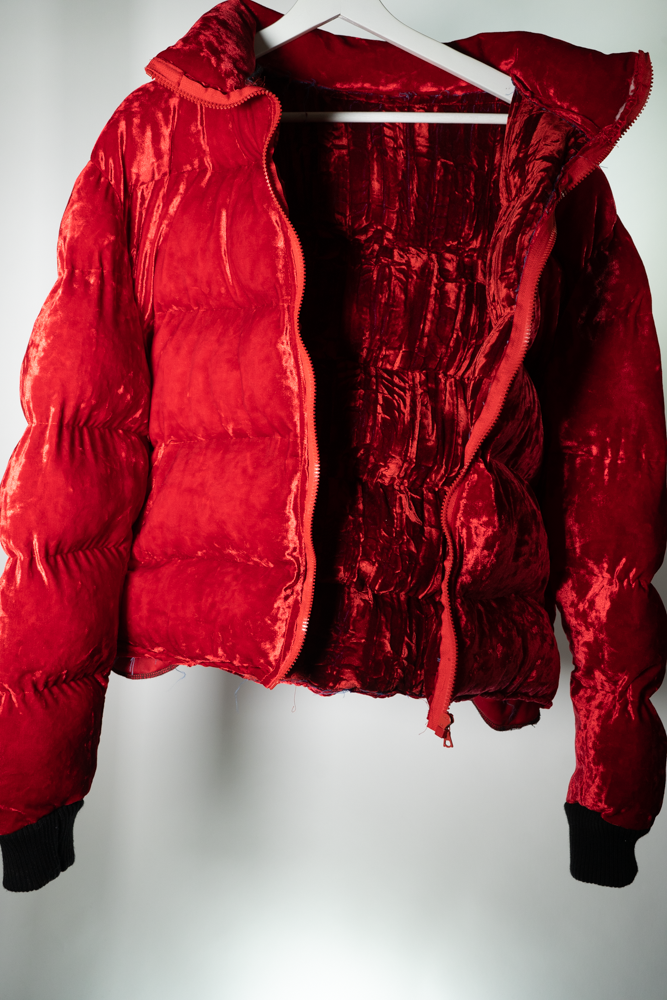 red velvet puffer