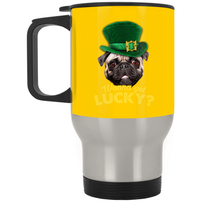 Nice Pug Black Mug - Wanna Get Lucky, is a cool gift for friends