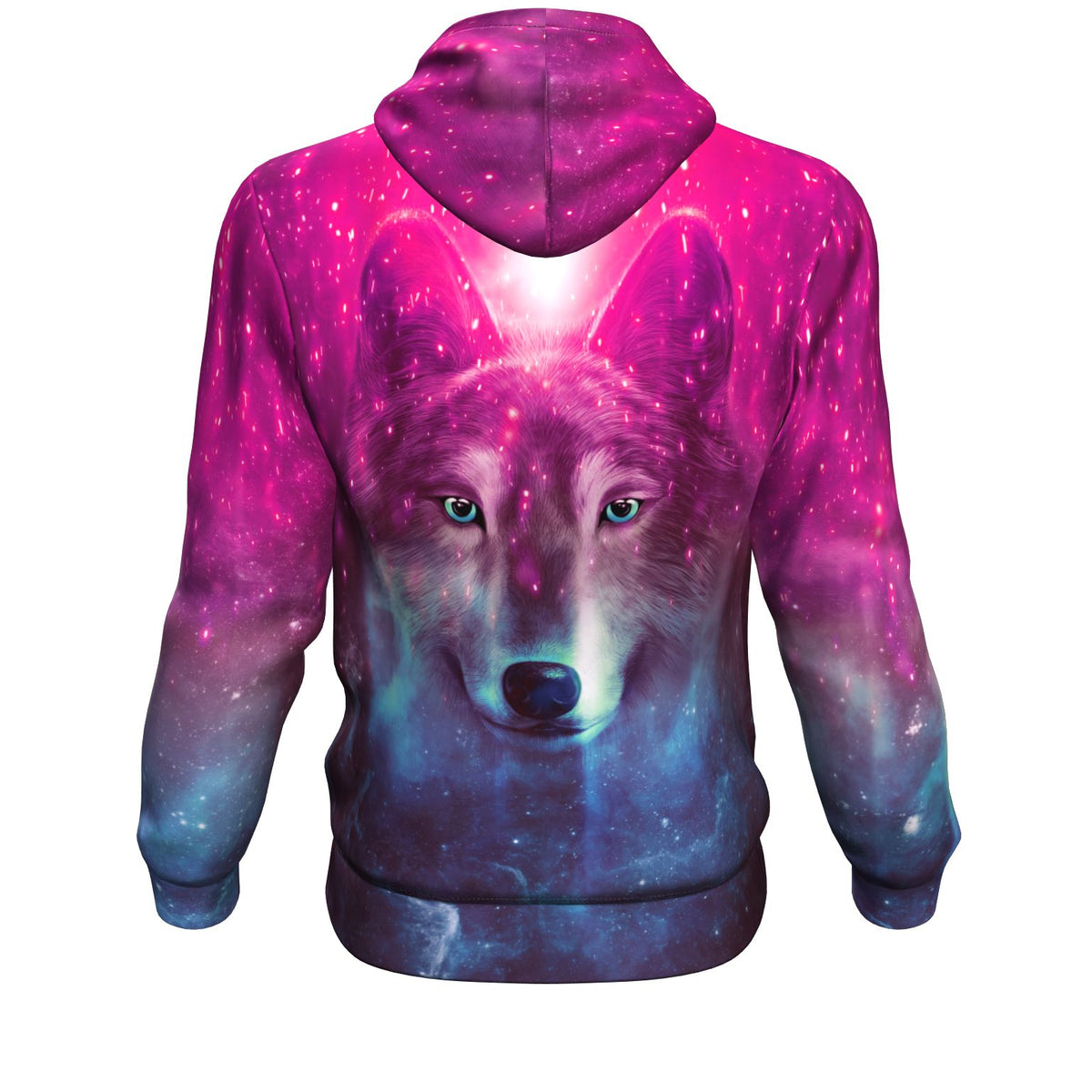 Space Galaxy Pattern Wolf All Over Printed Hoodie - Gift For Crush